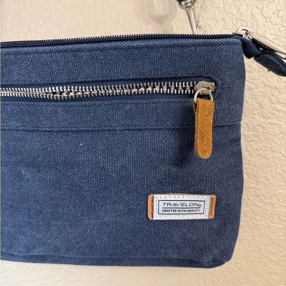 Travelon Navy Crossbody Bag with Front Zipper - Picture 2 of 4